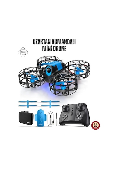 Uzaktan Kumandalı Mini Drone Işıklı Şarjlı Takla Atabilen 360 Dönüş Yapabilen Otomatik İniş Kalkış Hobi Drone 8-10 Dakika Kullanım Süresi