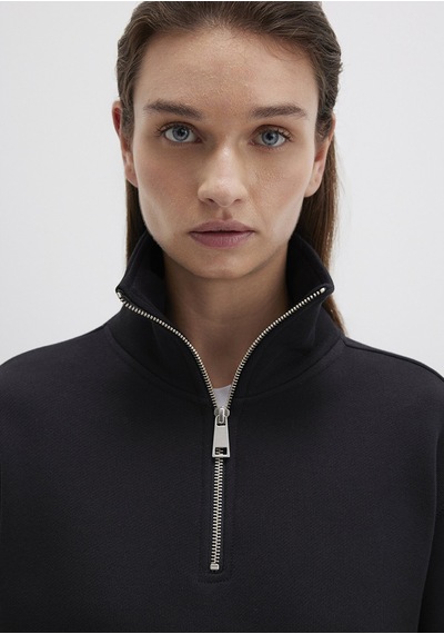 Mavi - Yarı Fermuarlı Siyah Sweatshirt 1s10391-900 Siyah