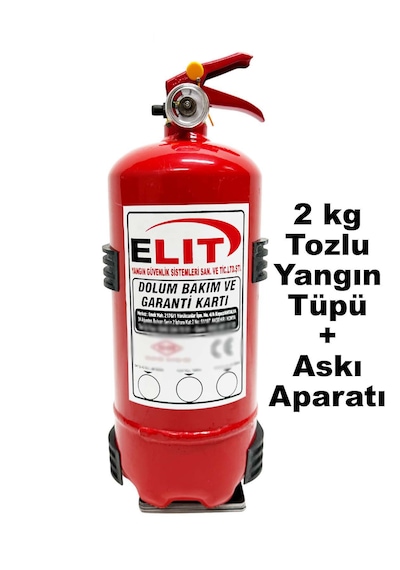 2 Kg Abc Kuru Kimyevi Tozlu Yangın Söndürme Tüpü Ve Askı Aparatı