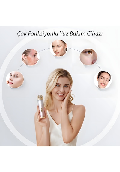 M2 Yüz Masaj Aleti Mikro Akım, Kırmızı Işık, Isı Ve Titreşim Destekli Ev Tipi Cilt Bakım Cihazı