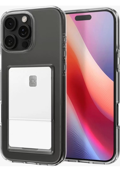 Newface Apple İphone 16 Pro Max Kılıf Kart Şeffaf Silikon - Şeffaf