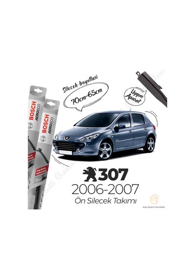 Peugeot 307 Muz Silecek Takımı 2006-2007 Bosch Aeroeco