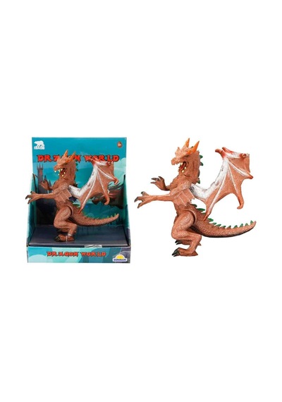 Standlı Ejderha Figürü 13 Cm - Kahverengi Lisinya