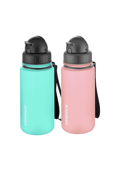 Uzspace 2'li Pipetli Tritan Matara Seti 400 Ml Fiftyfifty -3024seta Pudra - Buz Mavisi