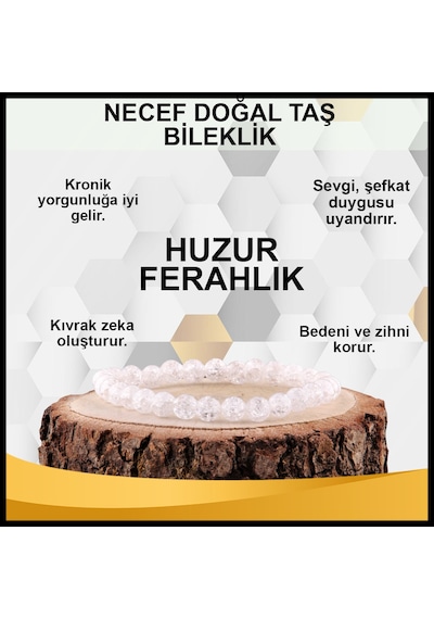 Osmanlı Değerli Taş Necef Doğal Taş Bileklik 6 mm - B838