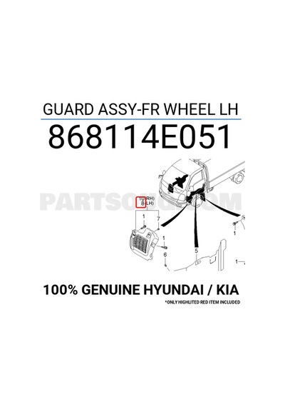 KIA BONGO ÖN SOL ÇAMURLUK DAVLUMBAZI 2004-2006 868114E051