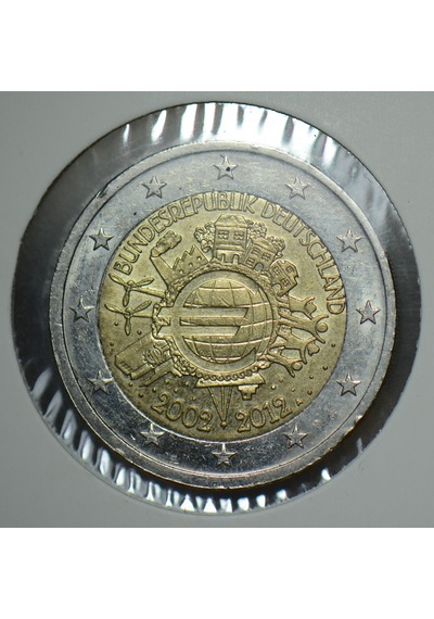 Almanya 2 Euro 2012 Hatıra-euronun 10. Yılı. Kapamada.