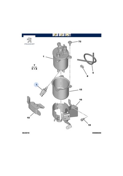 Mazot Filtre Kutu Müşürü 206-307 Dv6ted Peugeot 5m5q9j308aa/ Cıtroen 1913.11