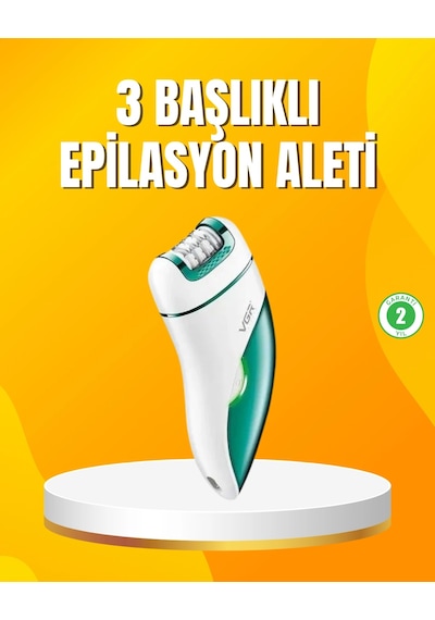 Mey İthalat Şarjlı 3 Ü 1 Arada Vgr Epilatör Led Işıklı Suya Dayanıklı Hassas Bölge Epilasyon Makinesi