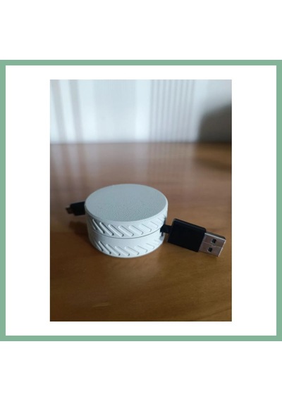 Bşkvirgo 3d Baskı Yuvarlak Kablo Düzenleyici Şarj Ve Usb Kablo Sarıcı Lastik Desenli Kablo Toplayıcı Gri Bsk2026