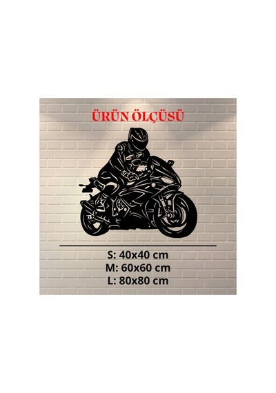 Led Işıklı İnsan Figürlü Motor Dekoratif Tablo Duvar Dekorlu Gece Lambası Mavi - 738273781 Mavi