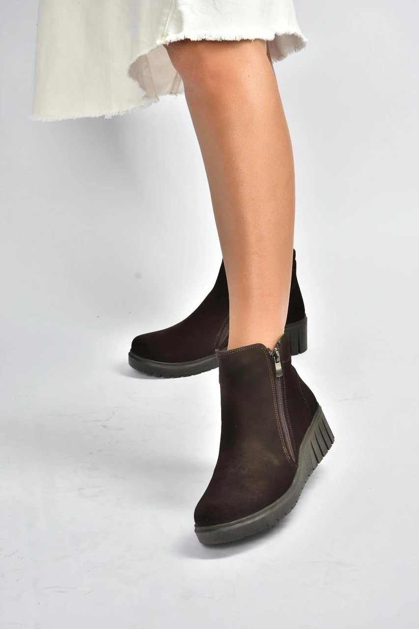 Fox Shoes V324800402 Kahverengi Hakiki Deri Süet Kadın Bot Kahverengi-süet