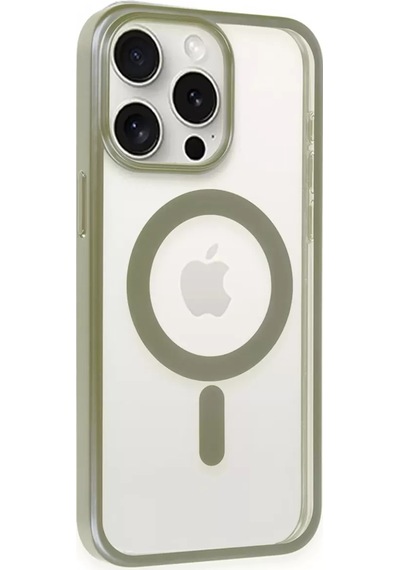 Newface Apple İphone 15 Pro Kılıf Erozi Magsafe Kapak - Gri