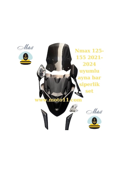Nmax 125/155 2021-2024 Modifiye Katlanır Ayna Spoiler Ve Siperlik Cam Seti Moto11