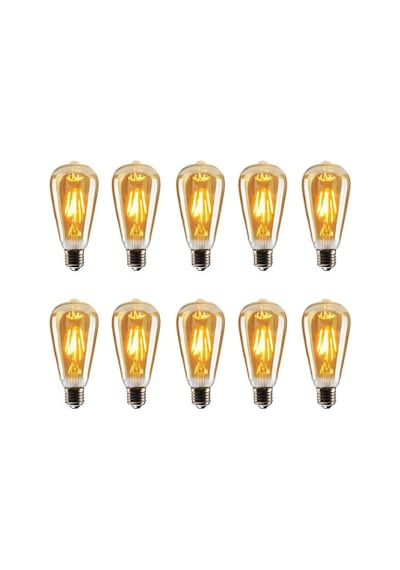 10 Lu Edison St64 Flamanlı Rustik l 4w Led Ampul 10'lu Dekoratif