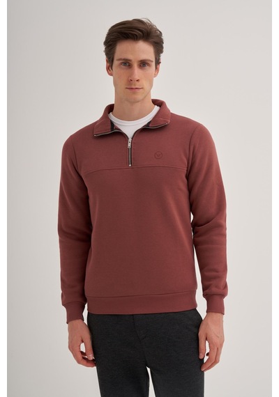 Cazador 56180 Erkek Dik Yaka Sweat Gül Kurusu