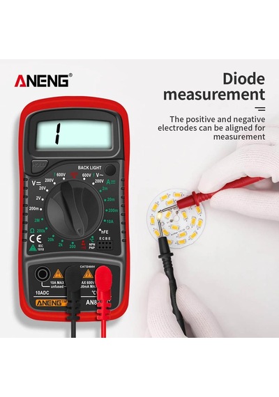 Aneng An8205c Dijital Multimetre Kırmızı