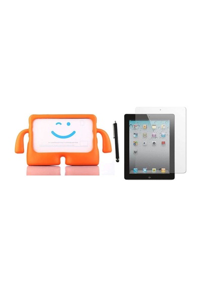 Apple Ipad 3.nesil A1416 A1430 A1403 Kılıf Karakter Ibuy Silikon Kılıf + Ekran Koruyucu Arka Kapak
