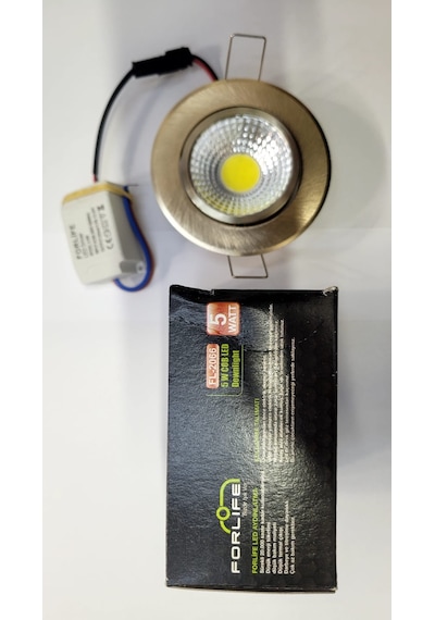 5 Watt Saten Kasa Cob Led Downlight Beyaz Işık Spot 6 Adet