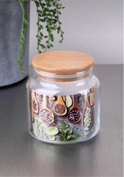 Bambu Vakum Kapaklı Cam 500 Ml Tuz Kahve Kavanozu Çok Amaçlı Kavanoz Şeffaf 687062582 Şeffaf