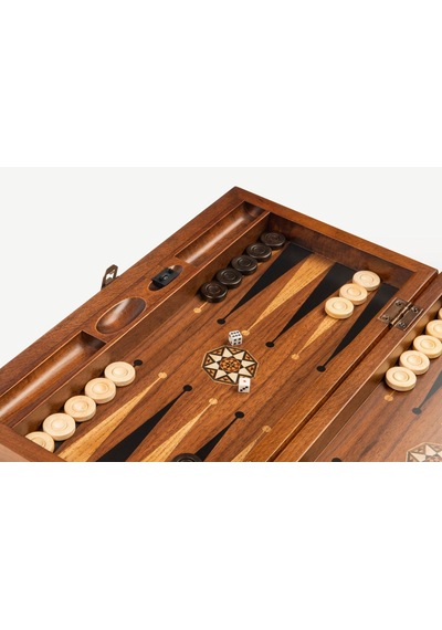 Pure Black Ash Backgammon Set Handmade Mazel