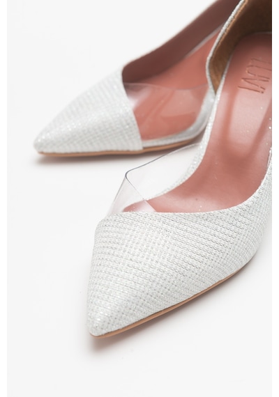 Luvishoes 353 Sedef Simli Topuklu Kadın Ayakkabı Sedef Simli