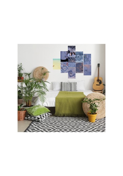 Mor Mavi Soft Poster Duvar Kağıdı Seti