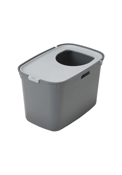 Moderna Top Cat Üstten Girişli Kapalı Kedi Tuvaleti Gri/koyu Gri 59cm