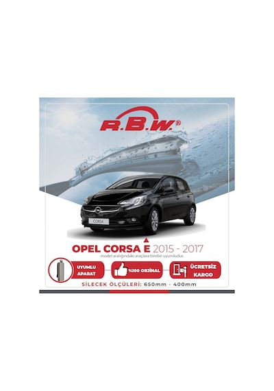 RBW Opel Corsa E 2014 - 2017 Ön Muz Silecek Takım