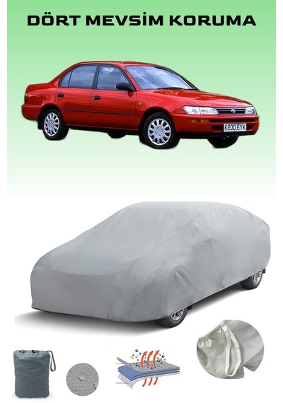 Gri Toyota Corolla Sedan 1992 - 1997 Araba Brandası, Oto Örtüsü, Araba Çadırı Gri