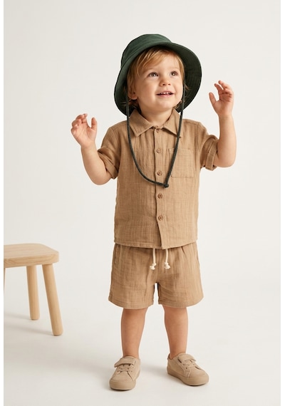 Baby Lory Kids Store Erkek Çocuk Renkli Dokuma Gömlekli Takım Açık Kahve