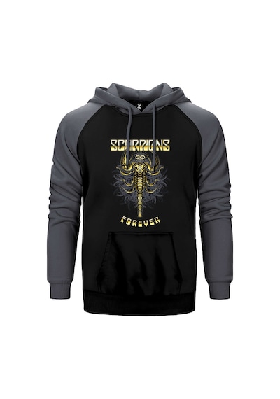 Scorpions Forever Gri Renk Reglan Kol Kapşonlu Sweatshirt Gri