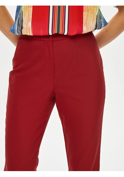 Faik Sönmez Slim Fit Kadın Pantolon 69058 Bordo
