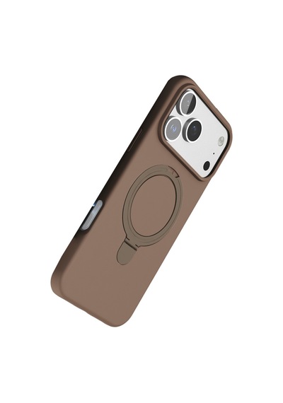 Newface Apple Uyumlu iPhone 17 Pro Regal Magsafe Standlı Kapak - Çöl Titanyum Çöl Titanyum