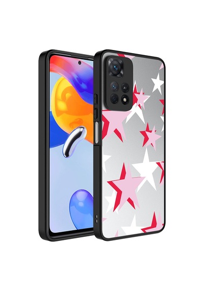 Xiaomi Redmi Note 11 Pro 5g Kılıf Aynalı Desenli Kamera Korumalı Parlak Zore Mirror Kapak Yıldız