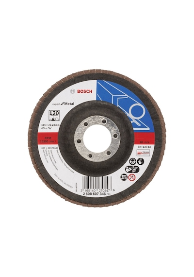 Bosch 115 mm 120 K Expert For Metal Flap Disk - 2608607346