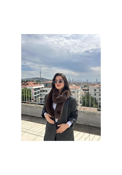 Mollycrush Kadın Peluş Atkı Yumuşak Dokulu, Sıcak Tutan Ve Şık Kış Aksesuarı Kahverengi