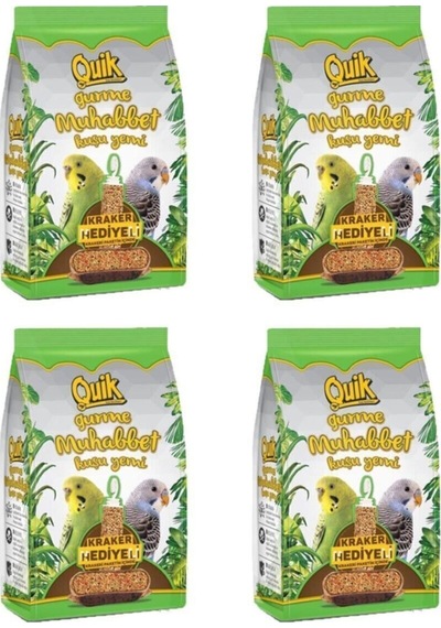 Gurme Muhabbet Kuşu Yemi Kraker Hediyeli 500 Gr X 4 Adet