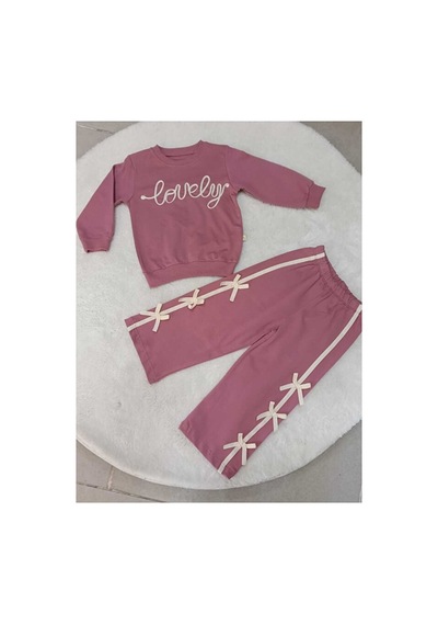 Bubiee Baby Kız Çocuk Fiyonk Detaylı ''lovely'' Yazılı Sweatshirt Ve Pantolon 2'li Takım Pembe Bubiee Baby Kız Çocuk Fiyonk Detaylı ''lovely'' Yazılı Sweatshirt Ve Pantolon 2'li Takım Pembe
