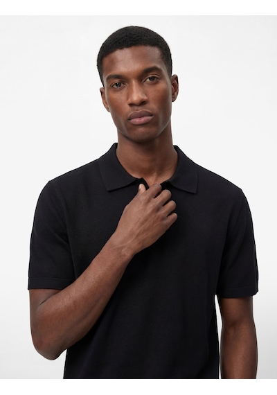 Koton Regular Fit Viskon Kısa Kollu Polo Yaka Triko Tişört Siyah 6sam70054ht