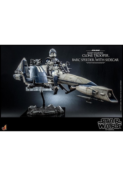Hot Toys Heavy Weapons Clone Trooper And Barc Speeder With Sidecar Sixth Scale Figure Set - 911169 - Star Wars / The Clone Wars - Tms77