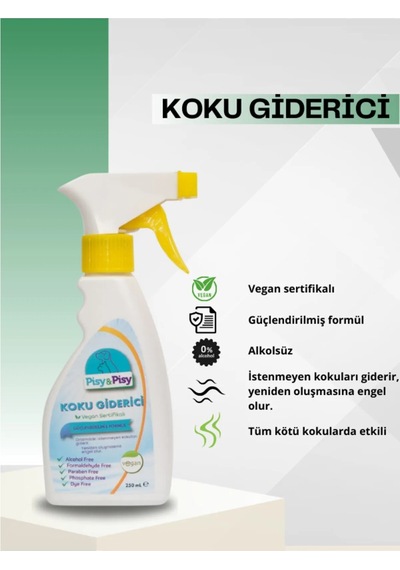Vegan Sertifikalı Koku Giderici 250 Ml Çevre Dostu Plastik Malzeme İle Etkili Ferahlama