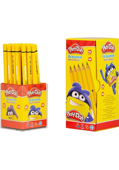 Play-doh İlk Kalemim Kurşun Kalem 40 Lı Stand Çok Renkli