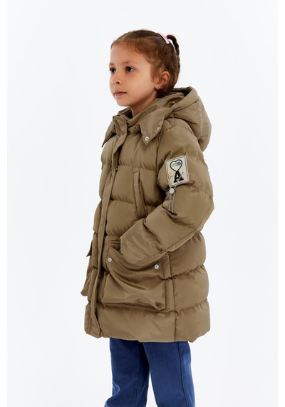 Benitto Kids Kız Çocuk Kalın Kışlık Kapüşonlu Kaban 51349 Camel
