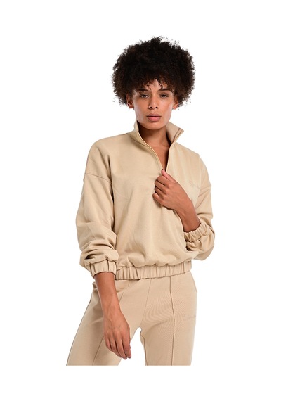 Sportive Burgos Kadın Bej Günlük Stil Sweatshirt 24kk012-oat Bej