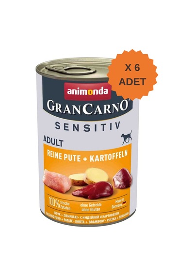 Animonda Grancarno Sensitive Hindili Ve Patatesli Yetişkin Köpek Konservesi 400gr X 6 Adet