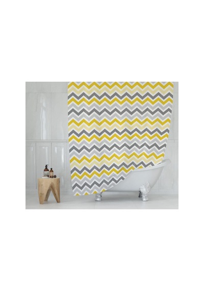 Tropik Home Banyo Perdesi - Tek Kanat Duş Perdesi, Polyester Kumaş Duşakabin Perdesi 180x200 Cm Küvet Perdesi Sarı Diğer