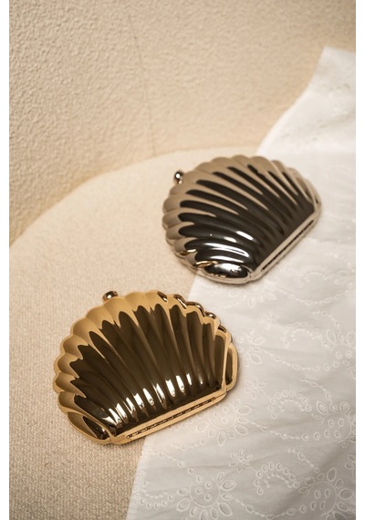 Laminta Midye Desenli Kadın Çanta Gold - 717596045 Gold