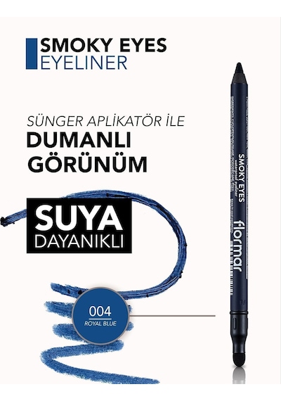 Flormar Göz Kalemi - Smoky Eyes Waterproof Eyeliner -004 Royal Blue -8690604547272 47000012