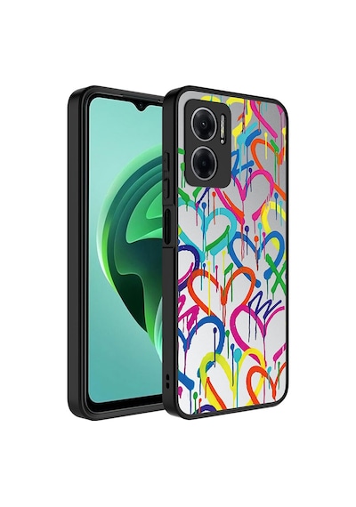 Xiaomi Redmi Note 11e Kılıf Aynalı Desenli Kamera Korumalı Parlak Zore Mirror Kapak Kalp